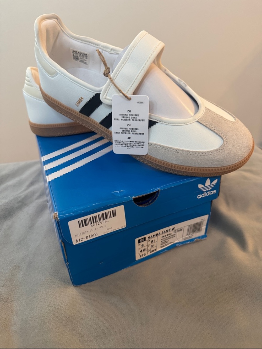 New never worn Adidas Samba Mary-Jane Sneakers - White, Black, Gum
